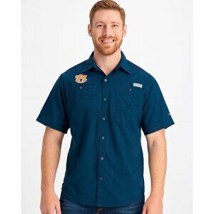 Columbia PFG Mens Collegiate PFG Tamiami Short Sleeve Shirt Auburn Size S